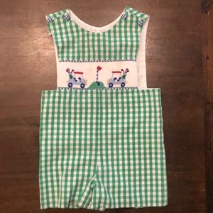 Green and white golf smocked Jon Jon 18m